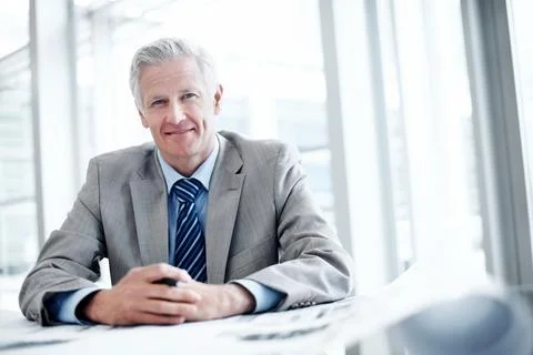 Portrait, document or man in office with budget analysis, expense review or.. Stock Photos