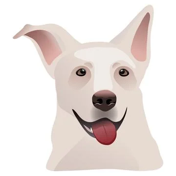 Portrait of a dog looking at the camera Stock Illustration