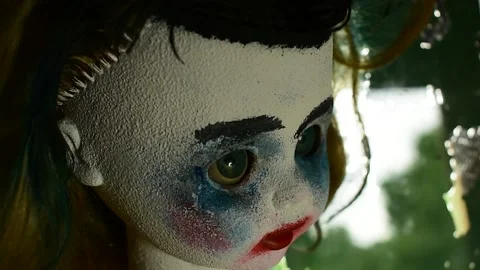 Portrait of a doll on an abstract background Stock Footage 135387945