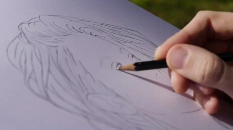 Portrait Drawing 4 Stock Footage 47998834