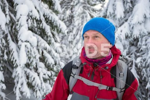 Portrait of dreaming traveler who enjoying a wonderful adventure Stock Photos