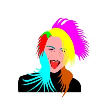 Portrait of eccentric lady Stock Illustration