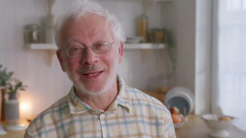 Portrait of elderly cheerful man Stock Footage 265952256