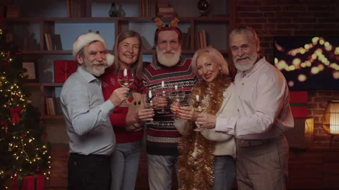 Portrait of the Elderly Cool People Standing Together in Formal Clothes, Holding Stock Footage 255273714