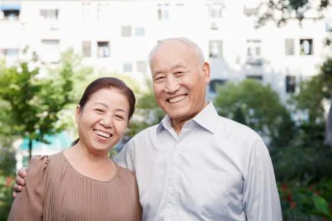Portrait of Elderly Couple Stock Photos