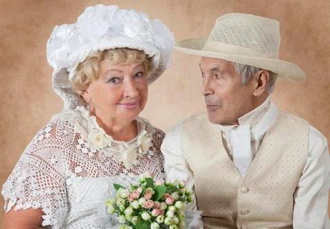 Portrait of an elderly couple 库存照片