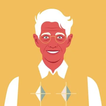 Portrait of an elderly man with eyeglasses. Stock Illustration