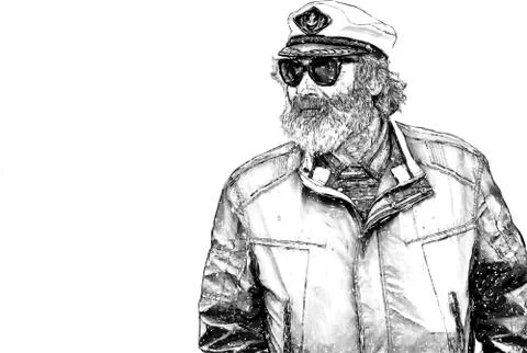 Portrait of an elderly man Stock Illustration