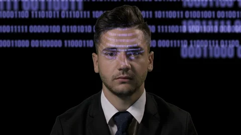 Portrait of an elegant software developer programmer working with data and bl Stock Footage 86426108