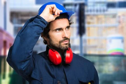 Portrait of an engineer at work Stock Photos