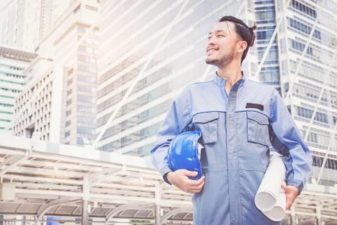 Portrait of an engineer at work Stock Photos