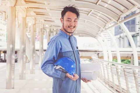 Portrait of an engineer at work Stock Photos