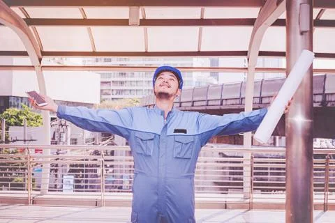 Portrait of an engineer at work Stock Photos