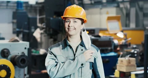 Portrait of an engineer working in a factory Stock Footage 168465859