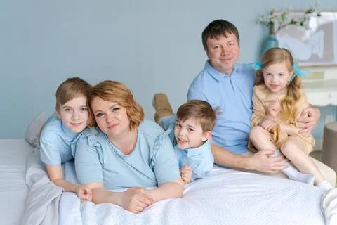 Portrait enjoying happy smile love caucasian family father and mother, parents Stock Photos