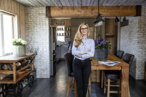 Portrait of estate agent in rustic interior Stock Photos