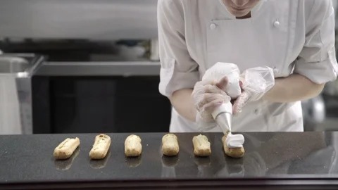 Portrait of a female baker at work Stock Footage 96143319