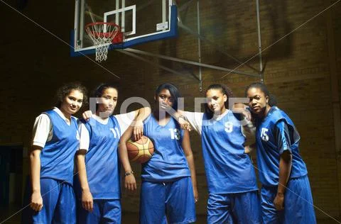 Portrait Of Female Basketball Team