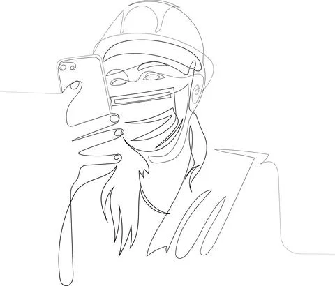 Portrait of female construction worker 스톡 일러스트