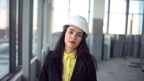 Portrait of Female engineer or architect. portrait of female architect with Stock Footage 85874280