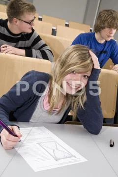 Portrait of a female high school student in class Stock Photos