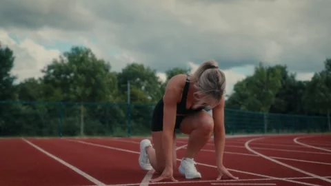 Portrait focused and determined expression, physical activity or competition. Stock Footage 313796035