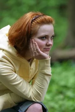 Portrait in a forest Stock Photos