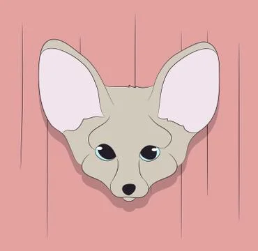Portrait of fox, vector, on green background Stock Illustration