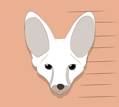 Portrait of fox, vector, on green background Illustrazione stock