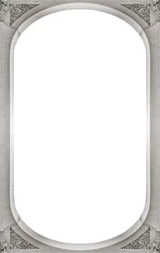 Portrait Frame with Classical Architectural Borders White frame background... Stock-Fotos