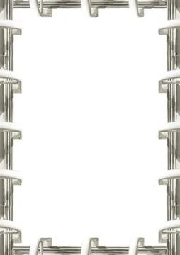 Portrait Frame with Tech Style Borders Stock Photos