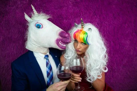 Portrait of freaky couple Stock Photos