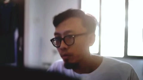Portrait of freelancer work in his daily basis Stock Footage 289921637