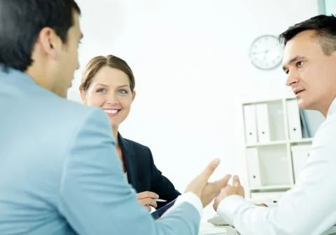 Portrait of friendly professionals planning work Stock Photos