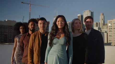 Portrait of Friends on Rooftop Stock Footage 270400078