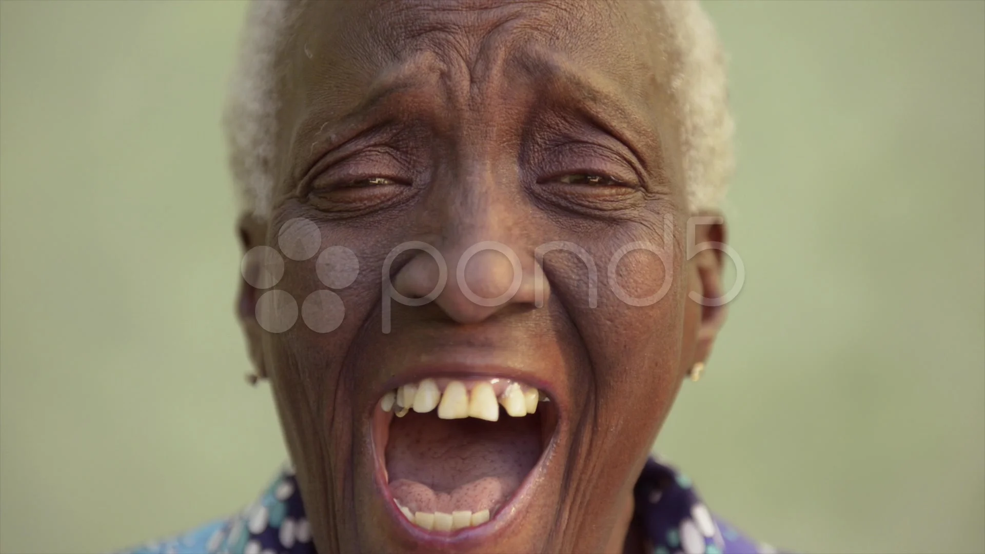 Portrait of funny elderly black woman sm... | Stock Video | Pond5