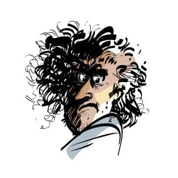 Portrait of a funny man Stock Illustration