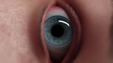 Portrait of a futuristic man with a smooth camera zoom. concept of human futu Stock Footage 147975742