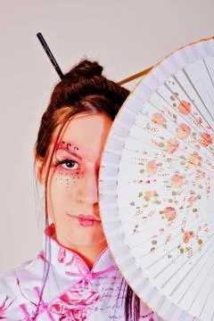 Portrait of geisha Stock Photos
