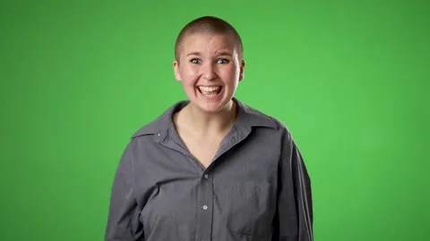 Portrait of gender fluid non binary young woman 20s years old posing isolated on Stock Footage 221917649