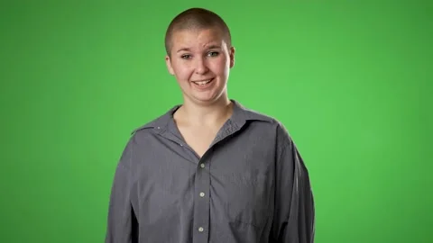 Portrait of gender fluid non binary young woman 20s years old posing isolated on Stock Footage 222094249