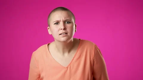 Portrait of gender fluid non binary young woman 20s angry upset shout calling Video stock 223259931