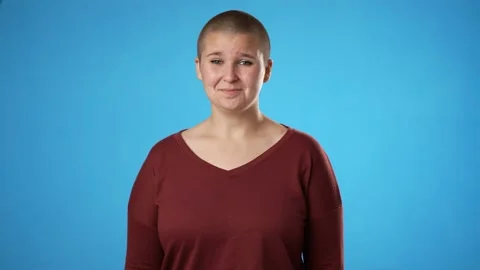 Portrait of gender fluid non binary young woman 20s years old posing isolated on Stock Footage 223579649