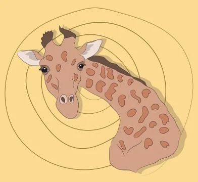 Portrait of a giraffe on a colored background Stock Illustration