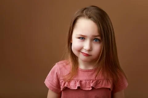 Portrait of a girl showing emotion of doubt Stock Photos