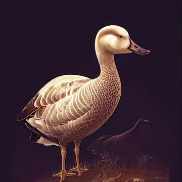 Portrait of a goose on a neutral background. Stock Illustration