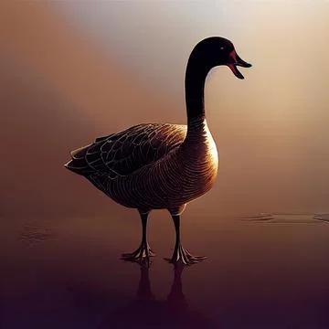 Portrait of a goose on a neutral background. Stock Illustration