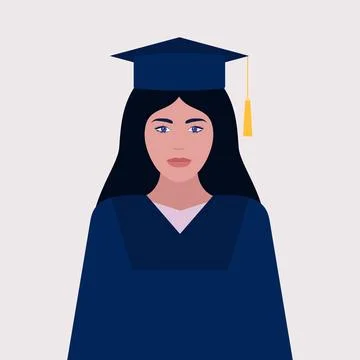 Portrait of graduate Stock Illustration