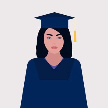 Portrait of graduate Stock Illustration