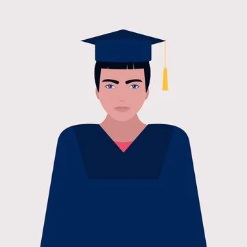 Portrait of graduate Stock Illustration